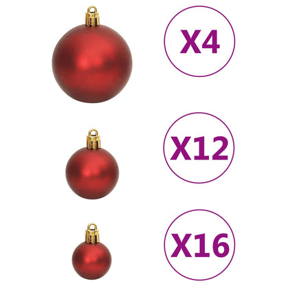 Set Palline di Natale 111 pz Rosso in Polistirene - homemem39