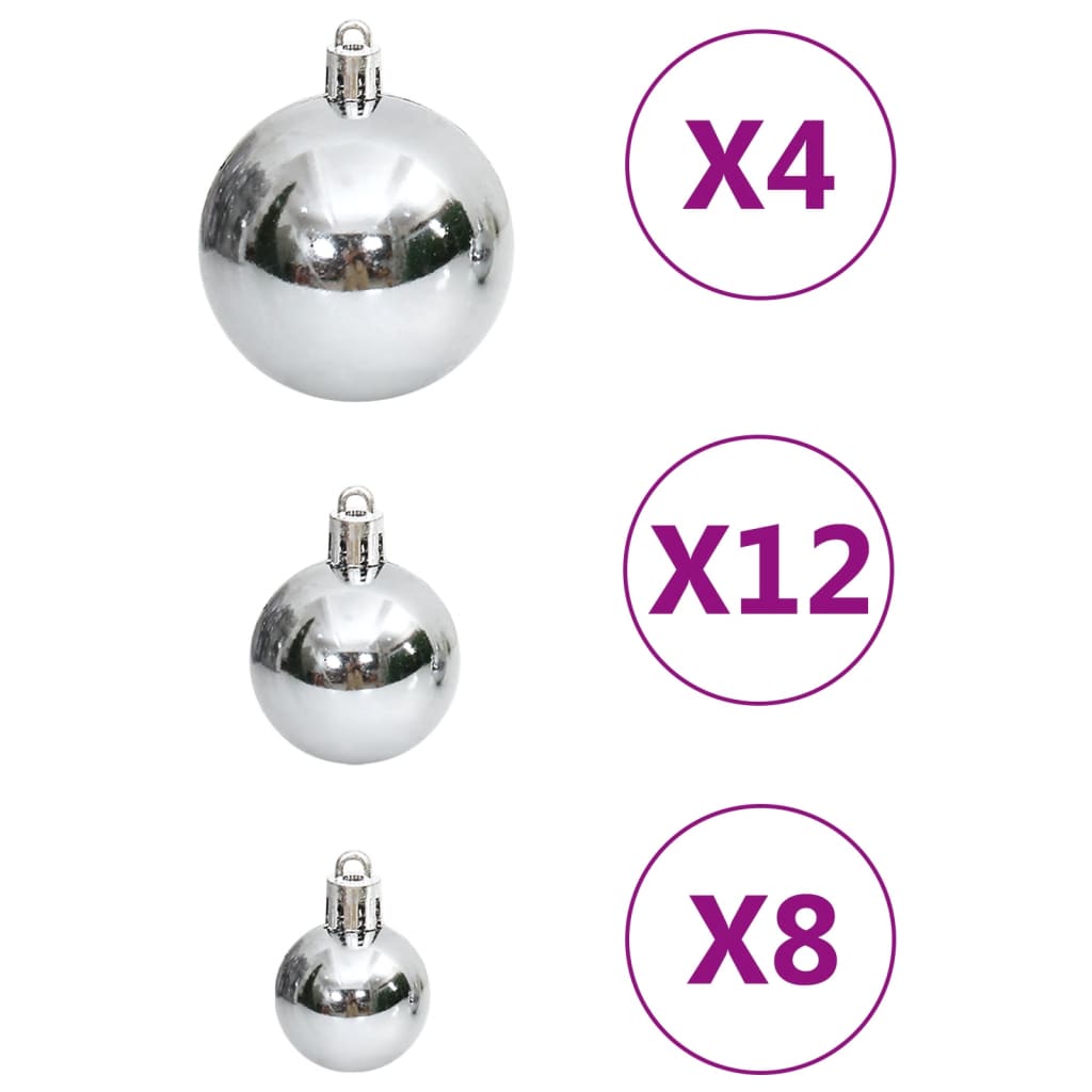 Set Palline di Natale 111 pz Argento in Polistirene - homemem39