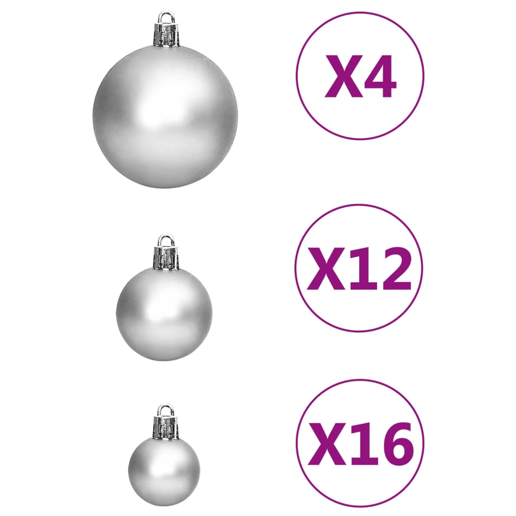 Set Palline di Natale 111 pz Argento in Polistirene - homemem39