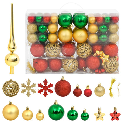 Set Palline di Natale 112 pz Rosso / Verde / Oro in Polistirene - homemem39