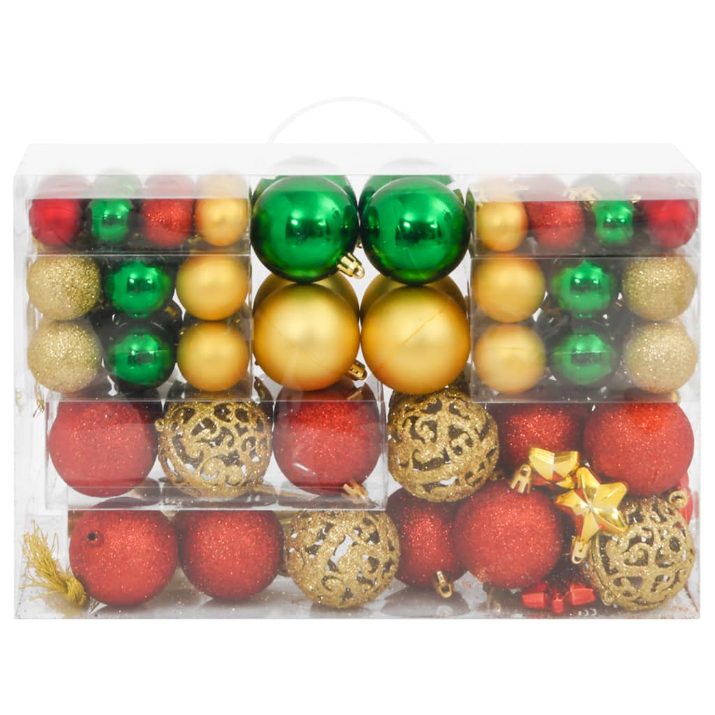 Set Palline di Natale 112 pz Rosso / Verde / Oro in Polistirene - homemem39