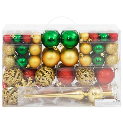 Set Palline di Natale 112 pz Rosso / Verde / Oro in Polistirene - homemem39