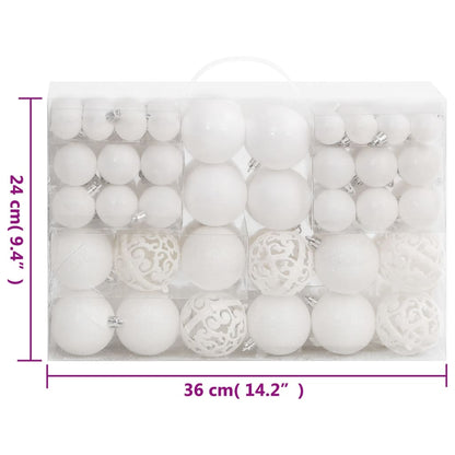 Set Palline di Natale 111 pz Bianco in Polistirene - homemem39