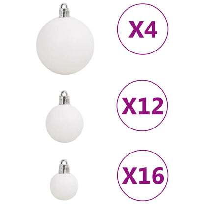 Set Palline di Natale 111 pz Bianco in Polistirene - homemem39