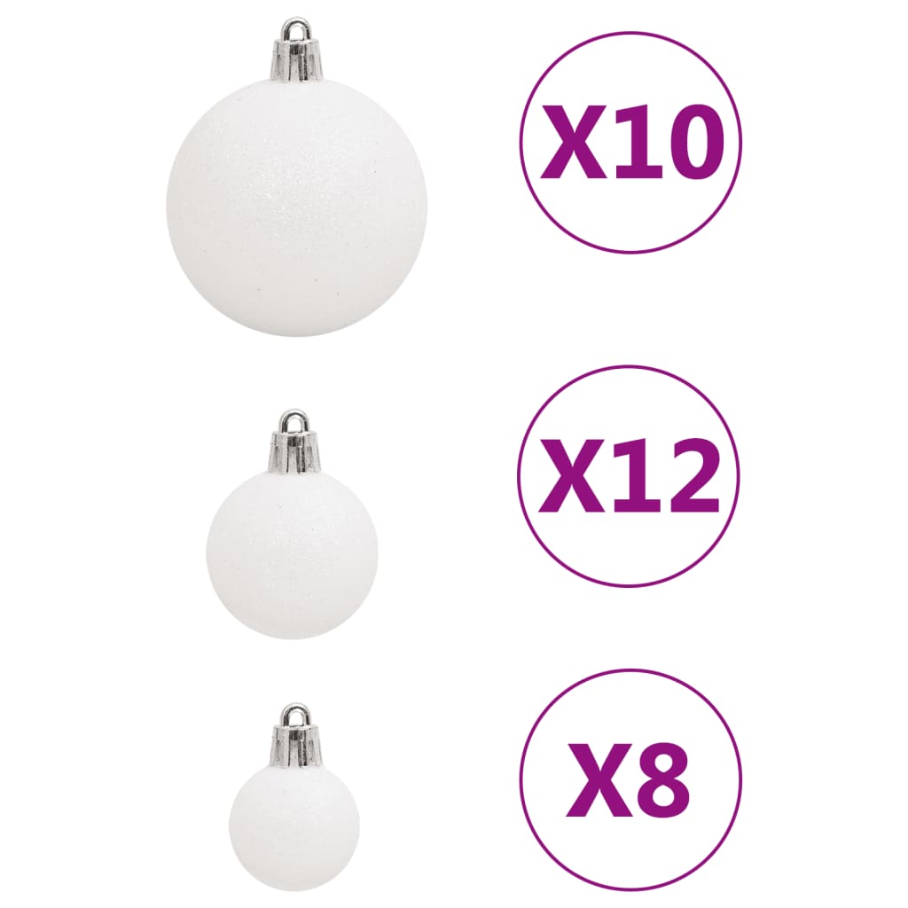 Set Palline di Natale 111 pz Bianco in Polistirene - homemem39