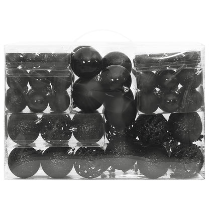 Set Palline di Natale 111 pz Nero in Polistirene - homemem39