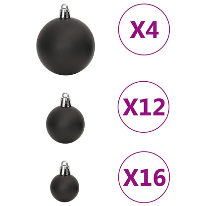 Set Palline di Natale 111 pz Nero in Polistirene - homemem39