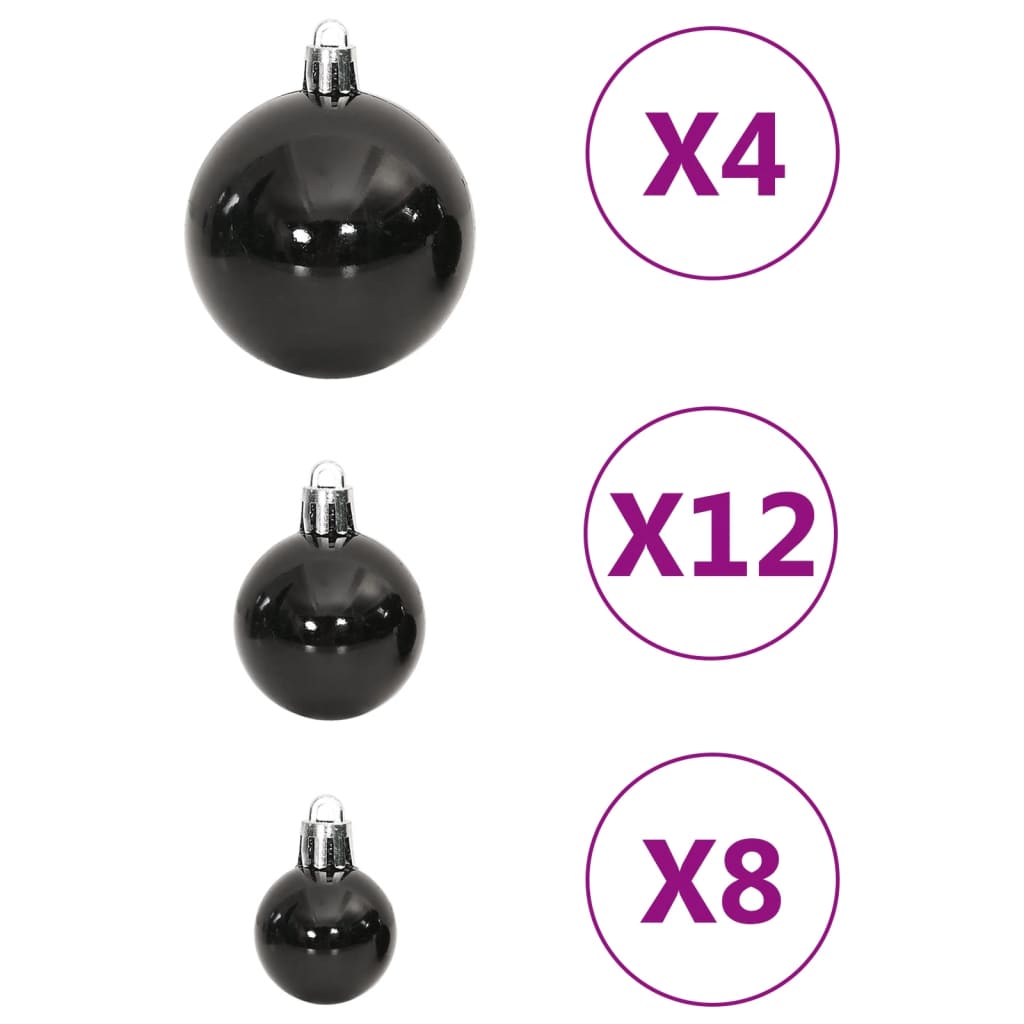 Set Palline di Natale 111 pz Nero in Polistirene - homemem39