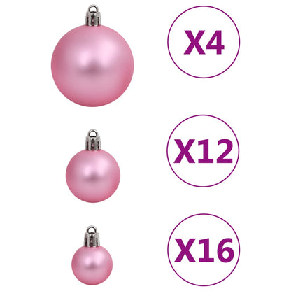 Set Palline di Natale 111 pz Rosa in Polistirene - homemem39