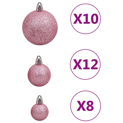 Set Palline di Natale 111 pz Rosa in Polistirene - homemem39