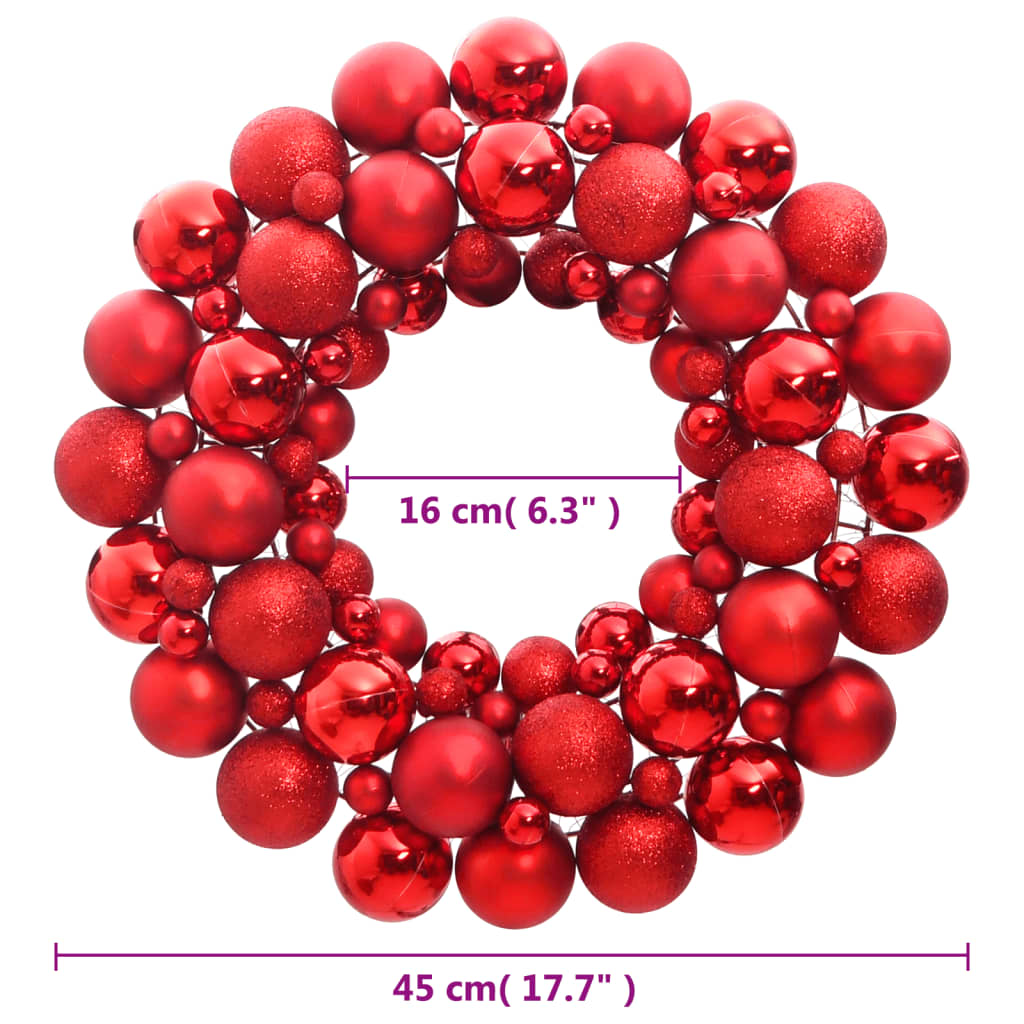 Ghirlanda di Natale Rossa 45 cm in Polistirene - homemem39