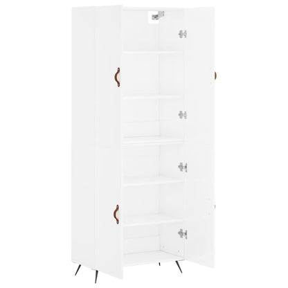 Credenza Bianco Lucido 69,5x34x180 cm in Legno Multistrato - homemem39