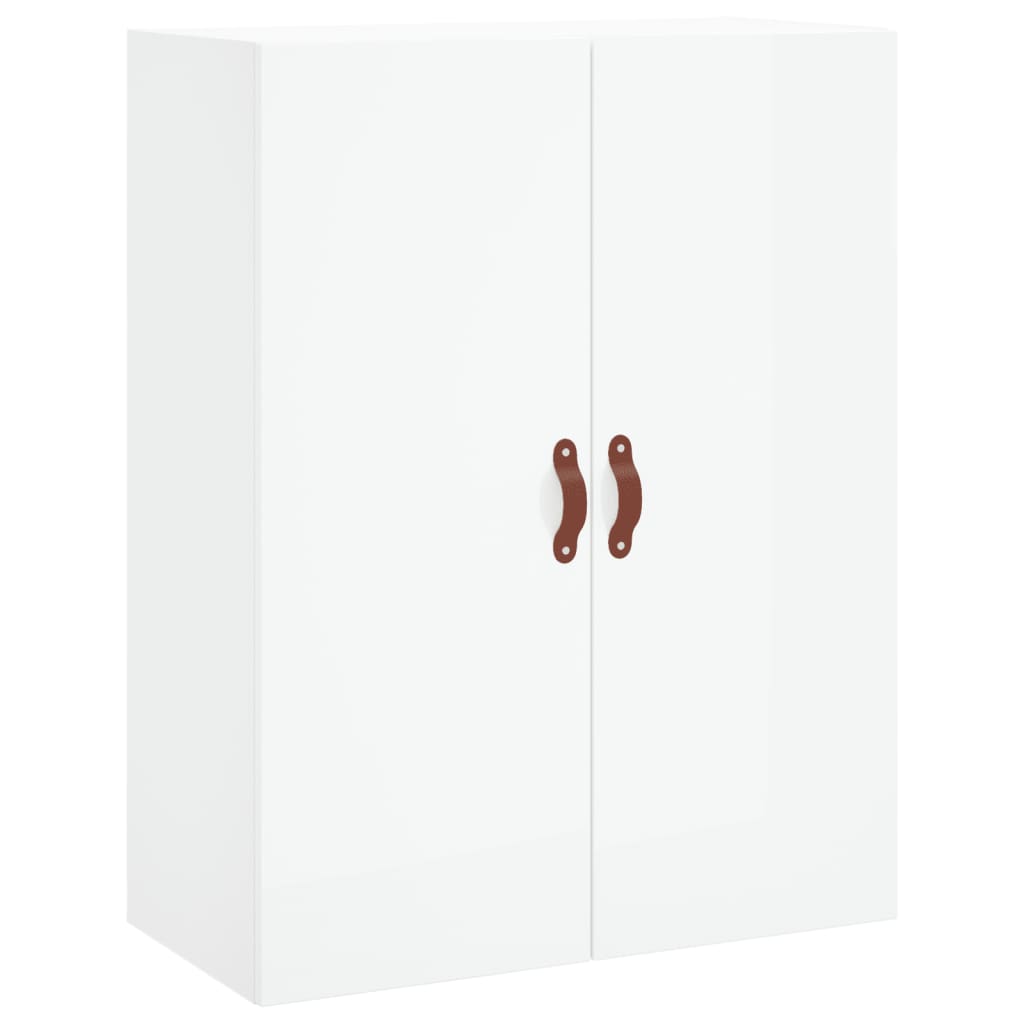 Credenza Bianco Lucido 69,5x34x180 cm in Legno Multistrato - homemem39