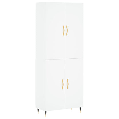 Credenza Bianca 69,5x34x180 cm in Legno Multistrato - homemem39