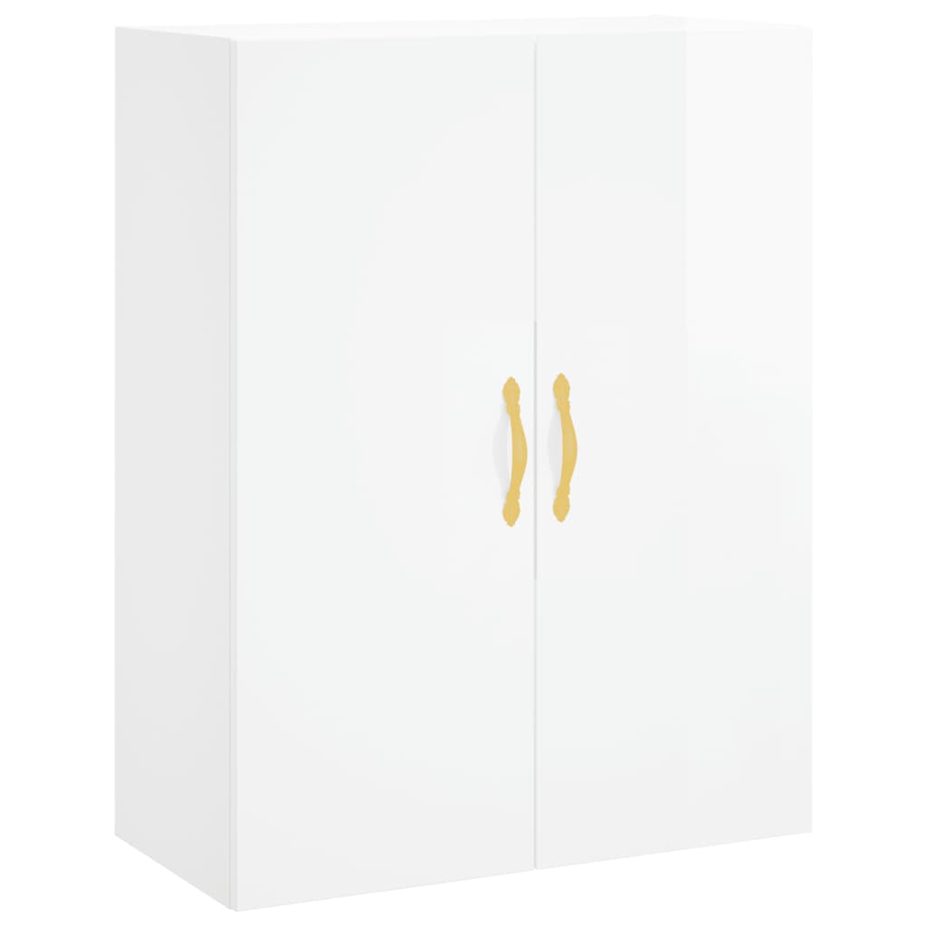 Credenza Bianco Lucido 69,5x34x180 cm in Legno Multistrato - homemem39