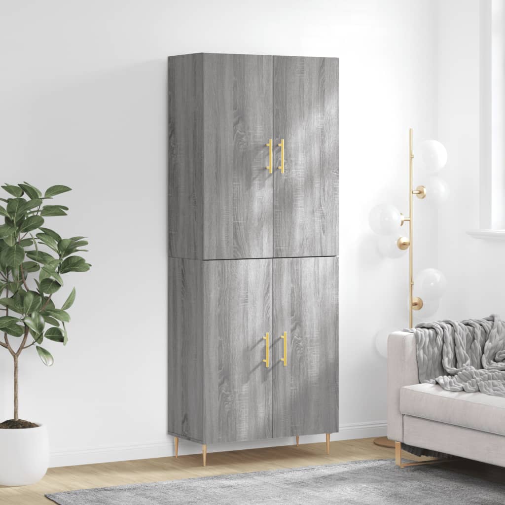 Credenza Grigio Sonoma 69,5x34x180 cm in Legno Multistrato - homemem39