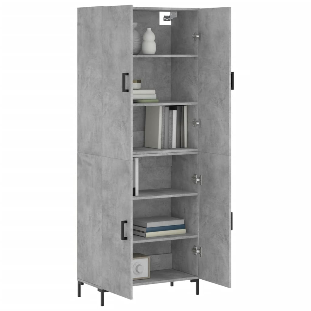 Credenza Grigio Cemento 69,5x34x180 cm in Legno Multistrato - homemem39