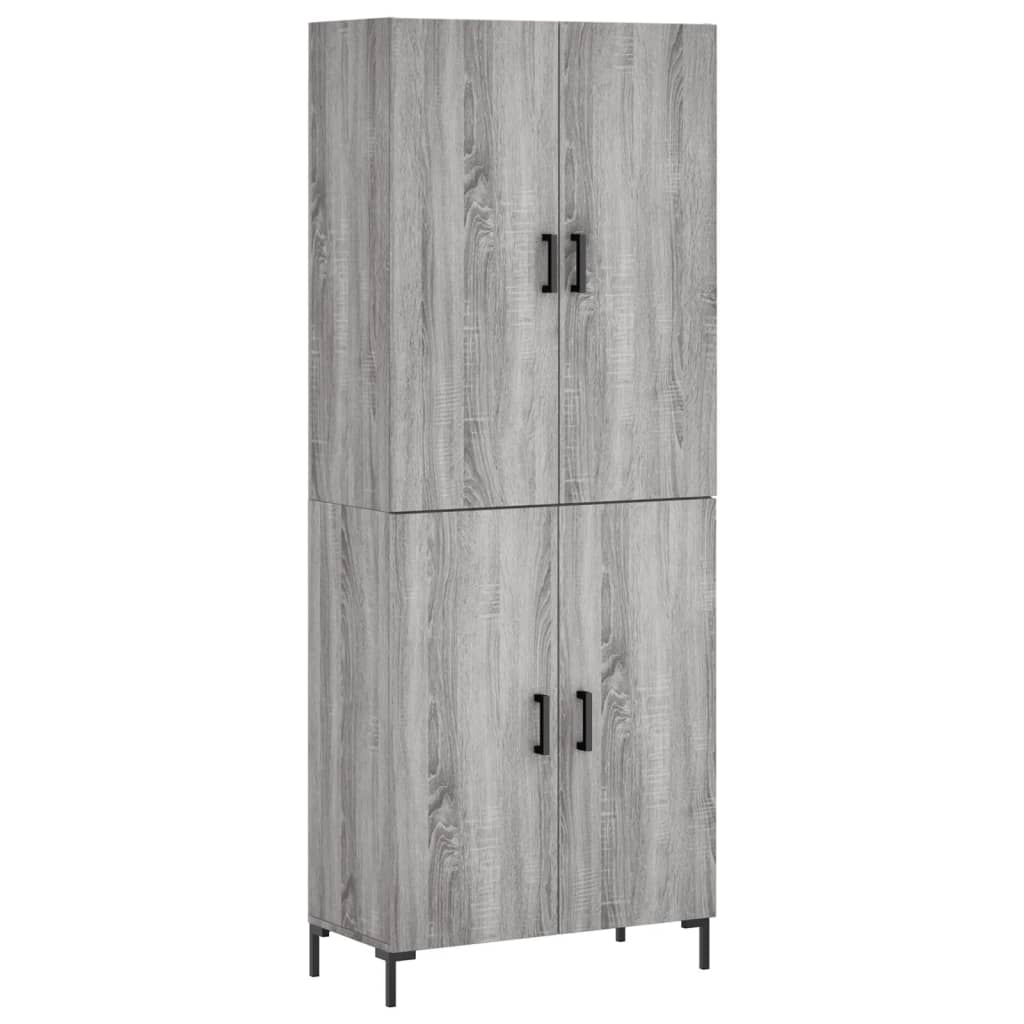 Credenza Grigio Sonoma 69,5x34x180 cm in Legno Multistrato - homemem39