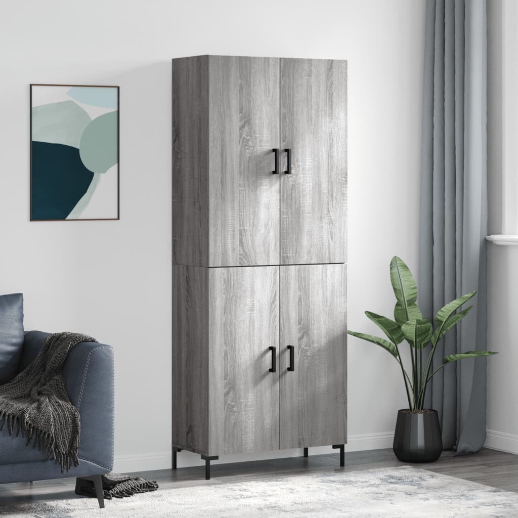 Credenza Grigio Sonoma 69,5x34x180 cm in Legno Multistrato - homemem39