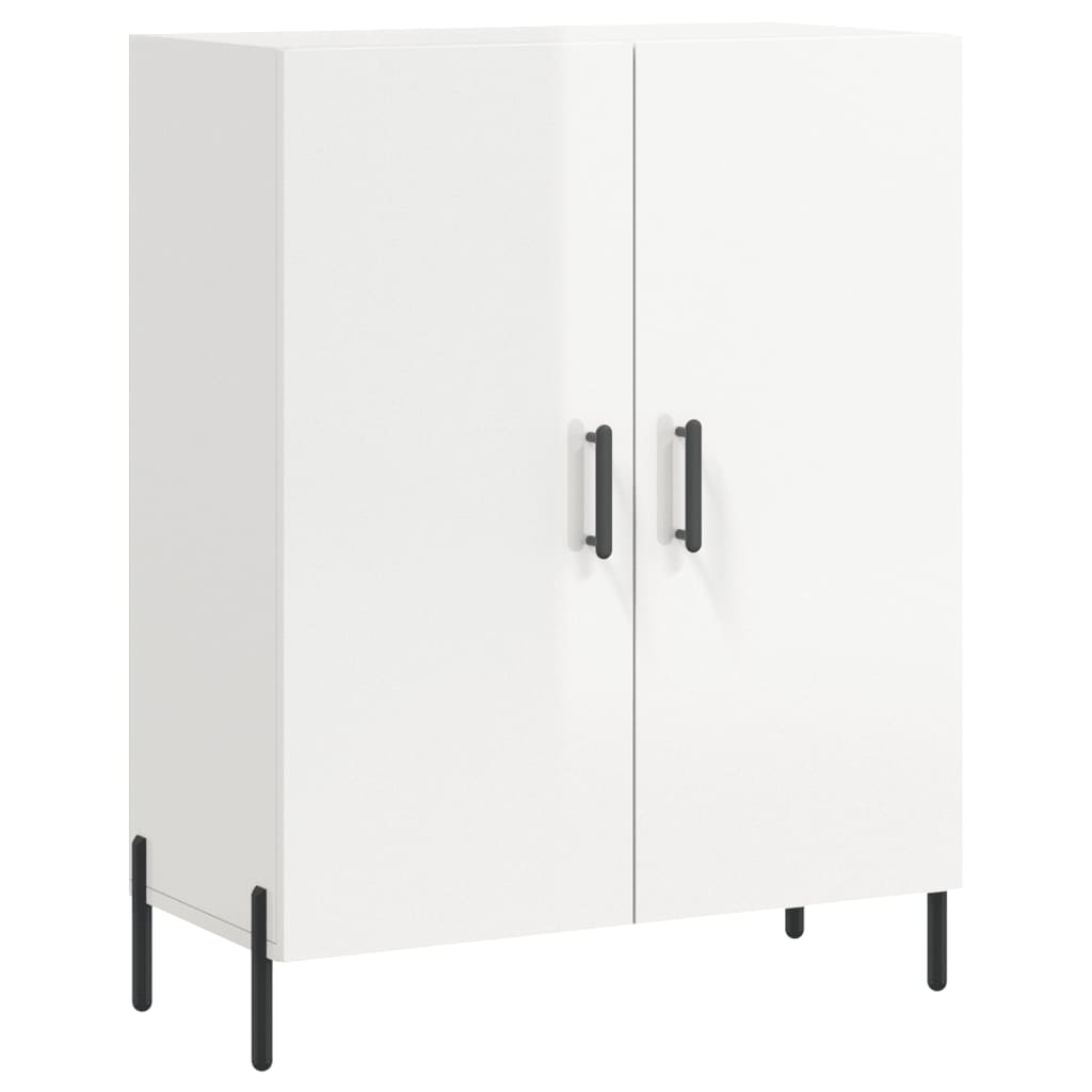 Credenza Bianco Lucido 69,5x34x180 cm in Legno Multistrato - homemem39