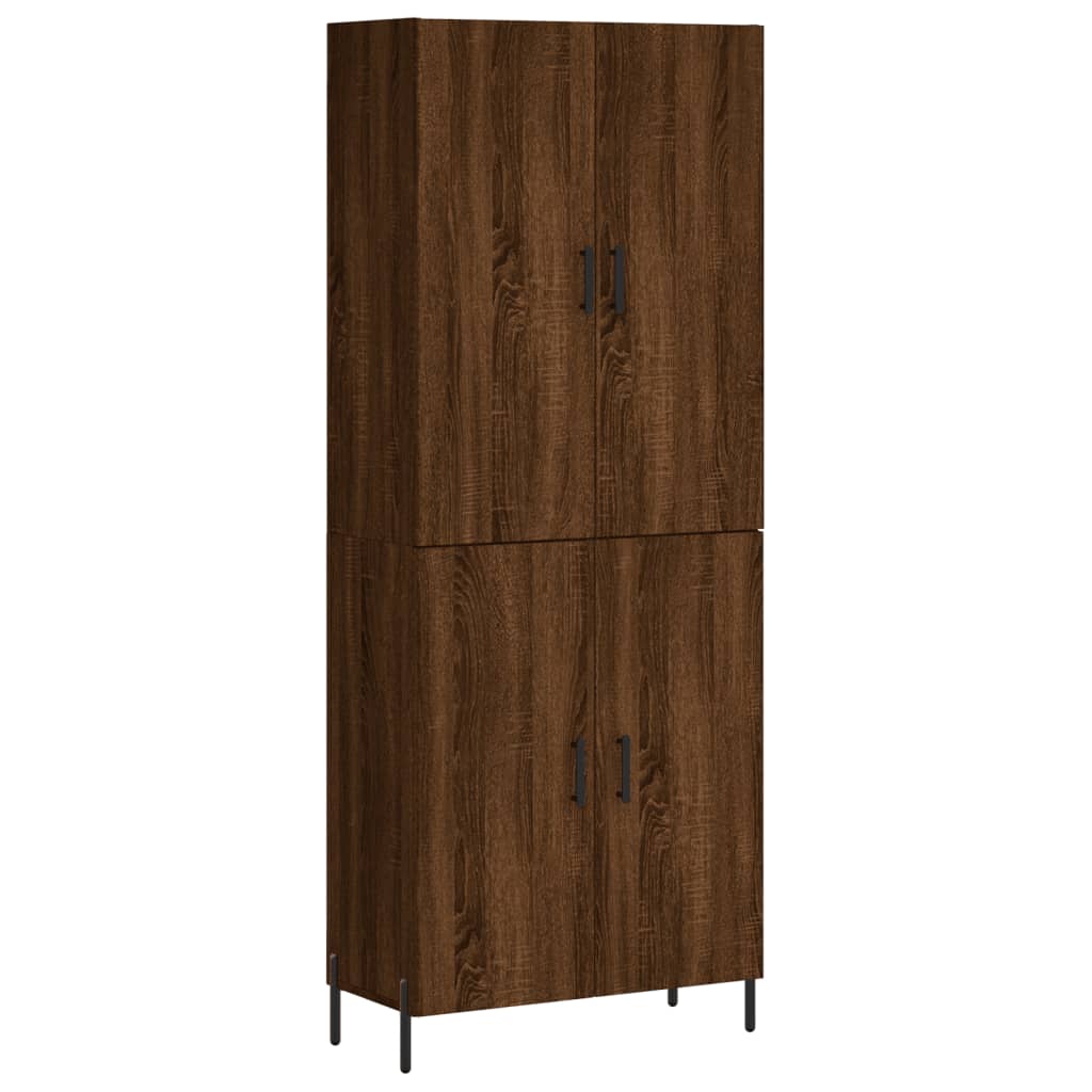 Credenza Rovere Marrone 69,5x34x180 cm in Legno Multistrato - homemem39