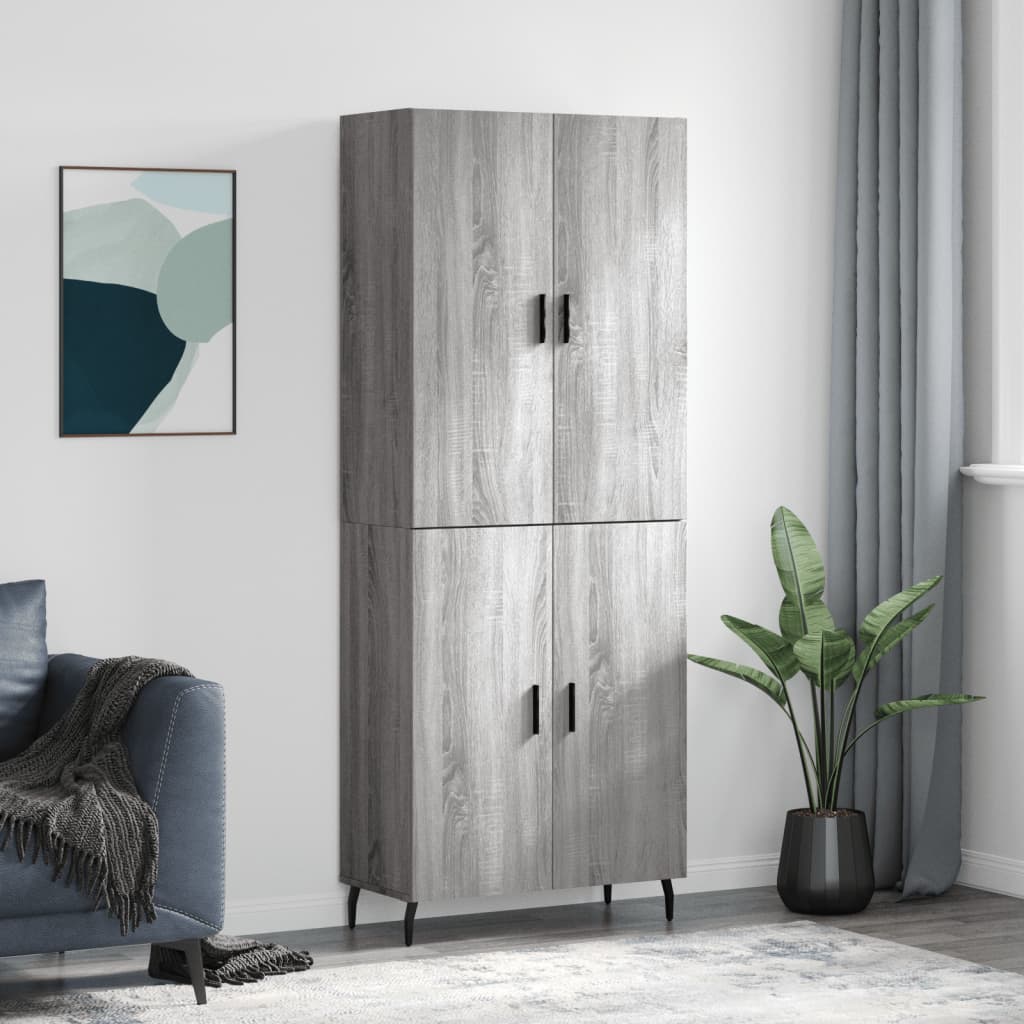 Credenza Grigio Sonoma 69,5x34x180 cm in Legno Multistrato - homemem39