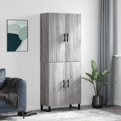 Credenza Grigio Sonoma 69,5x34x180 cm in Legno Multistrato - homemem39