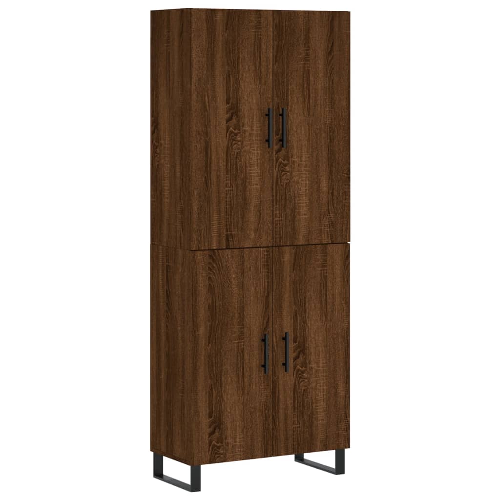 Credenza Rovere Marrone 69,5x34x180 cm in Legno Multistrato - homemem39