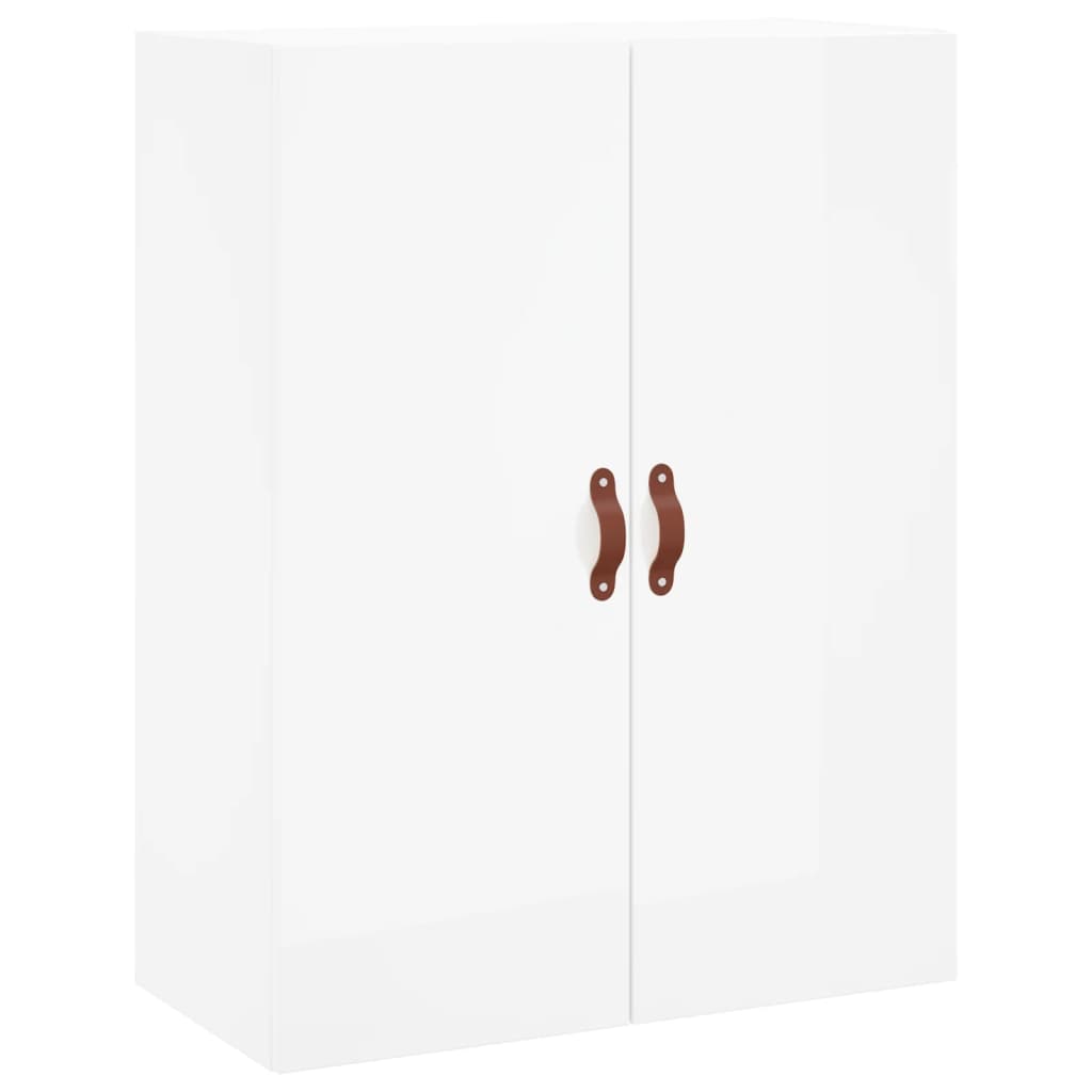 Credenza Bianco Lucido 69,5x34x180 cm in Legno Multistrato - homemem39