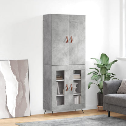 Credenza Grigio Cemento 69,5x34x180 cm in Legno Multistrato - homemem39