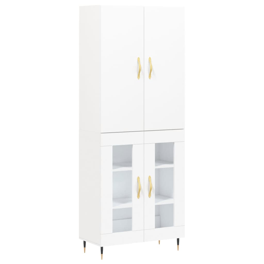 Credenza Bianca 69,5x34x180 cm in Legno Multistrato - homemem39