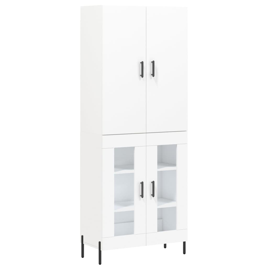 Credenza Bianca 69,5x34x180 cm in Legno Multistrato - homemem39