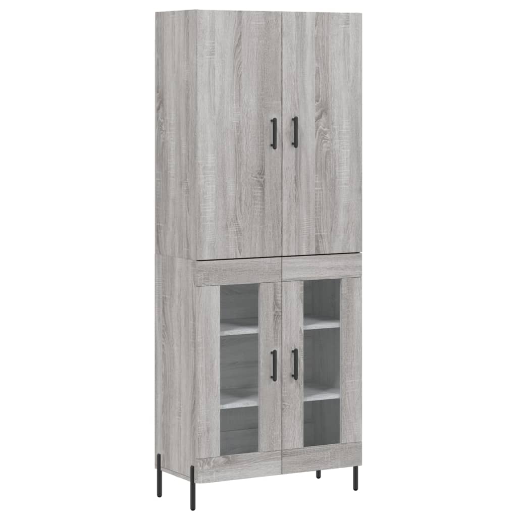 Credenza Grigio Sonoma 69,5x34x180 cm in Legno Multistrato - homemem39