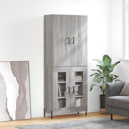 Credenza Grigio Sonoma 69,5x34x180 cm in Legno Multistrato - homemem39