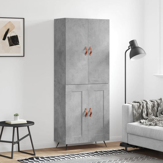 Credenza Grigio Cemento 69,5x34x180 cm in Legno Multistrato - homemem39