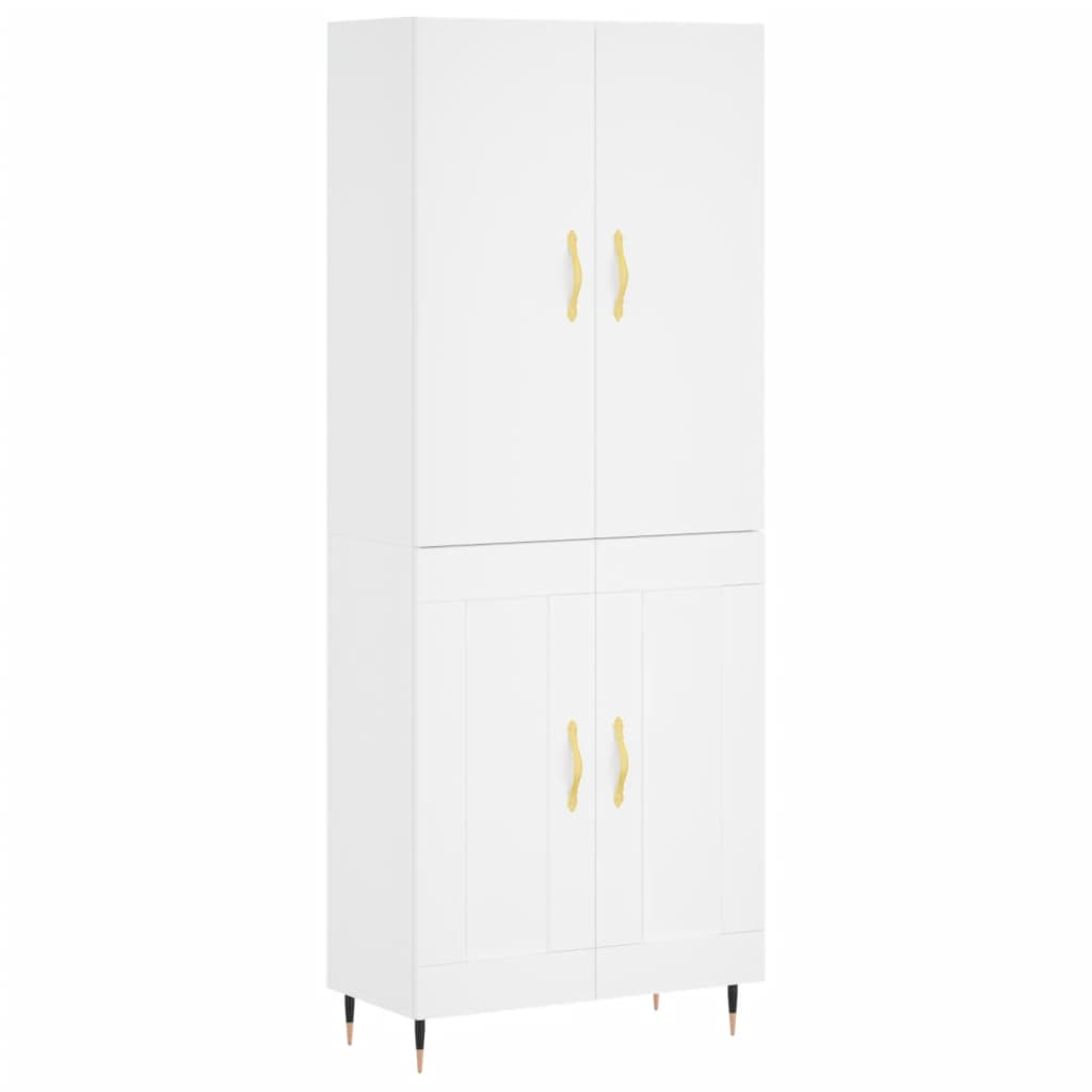 Credenza Bianca 69,5x34x180 cm in Legno Multistrato - homemem39