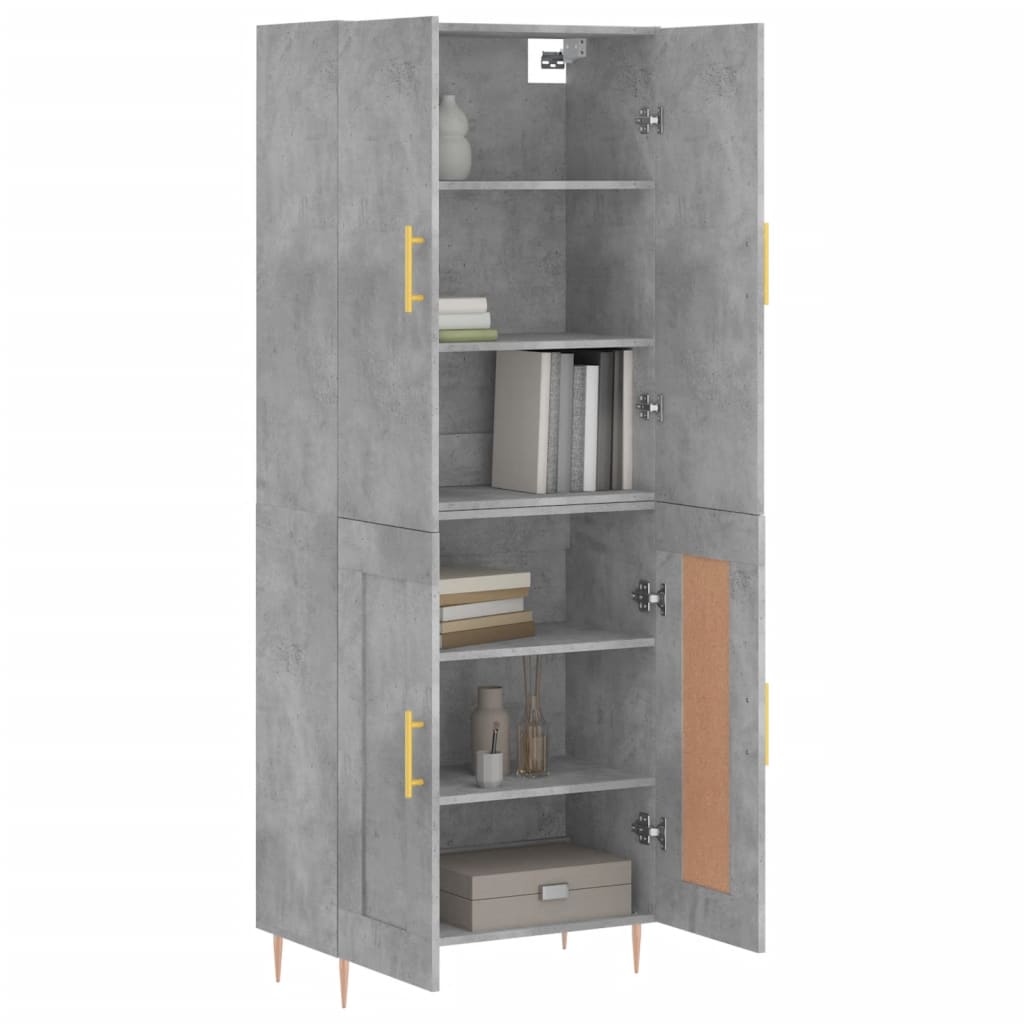 Credenza Grigio Cemento 69,5x34x180 cm in Legno Multistrato - homemem39