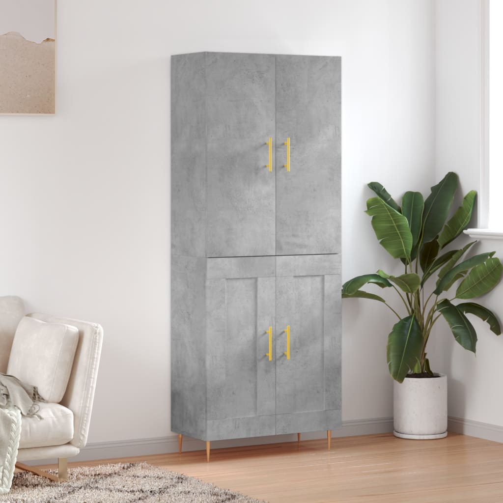 Credenza Grigio Cemento 69,5x34x180 cm in Legno Multistrato - homemem39