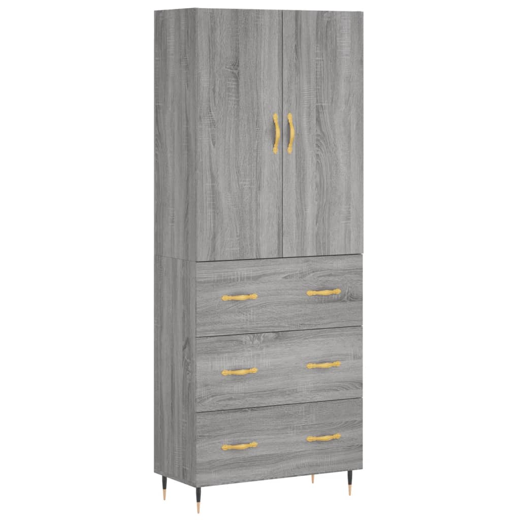 Credenza Grigio Sonoma 69,5x34x180 cm in Legno Multistrato - homemem39