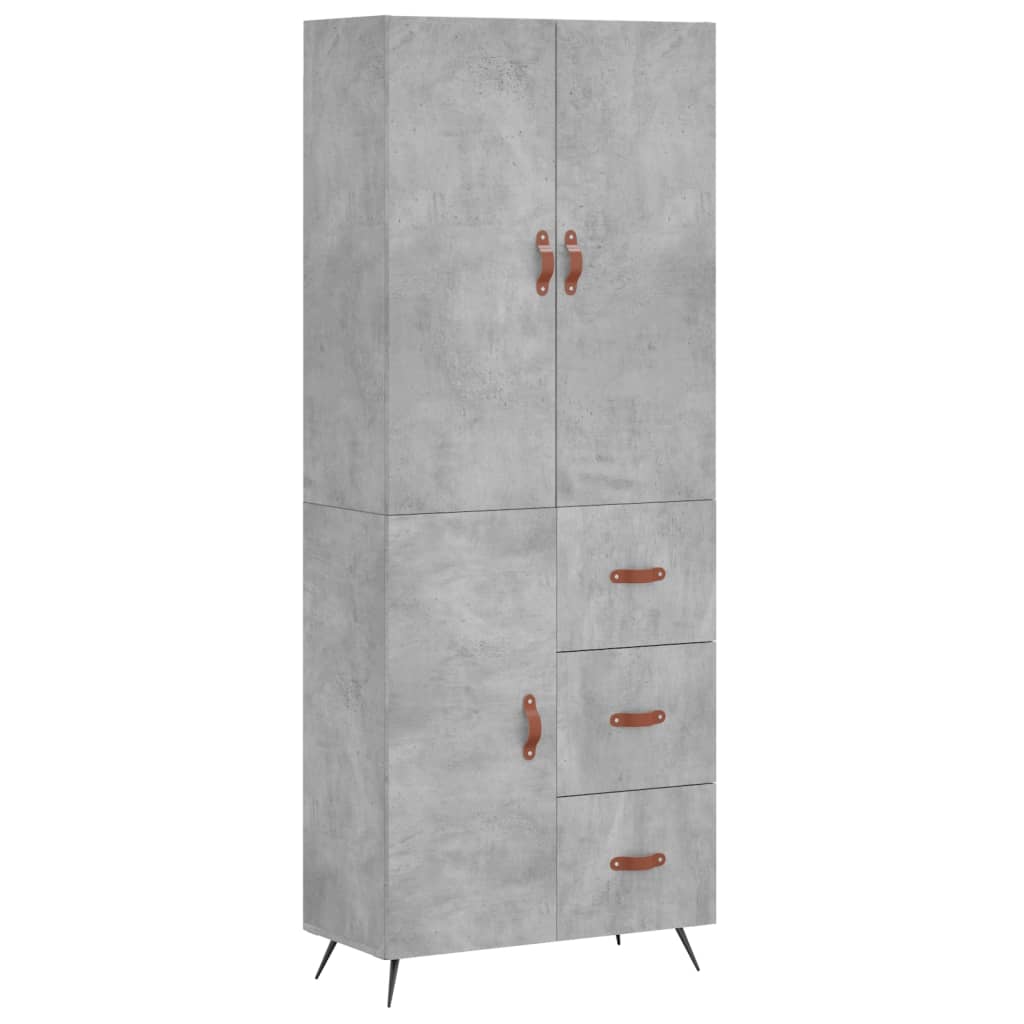 Credenza Grigio Cemento 69,5x34x180 cm in Legno Multistrato - homemem39