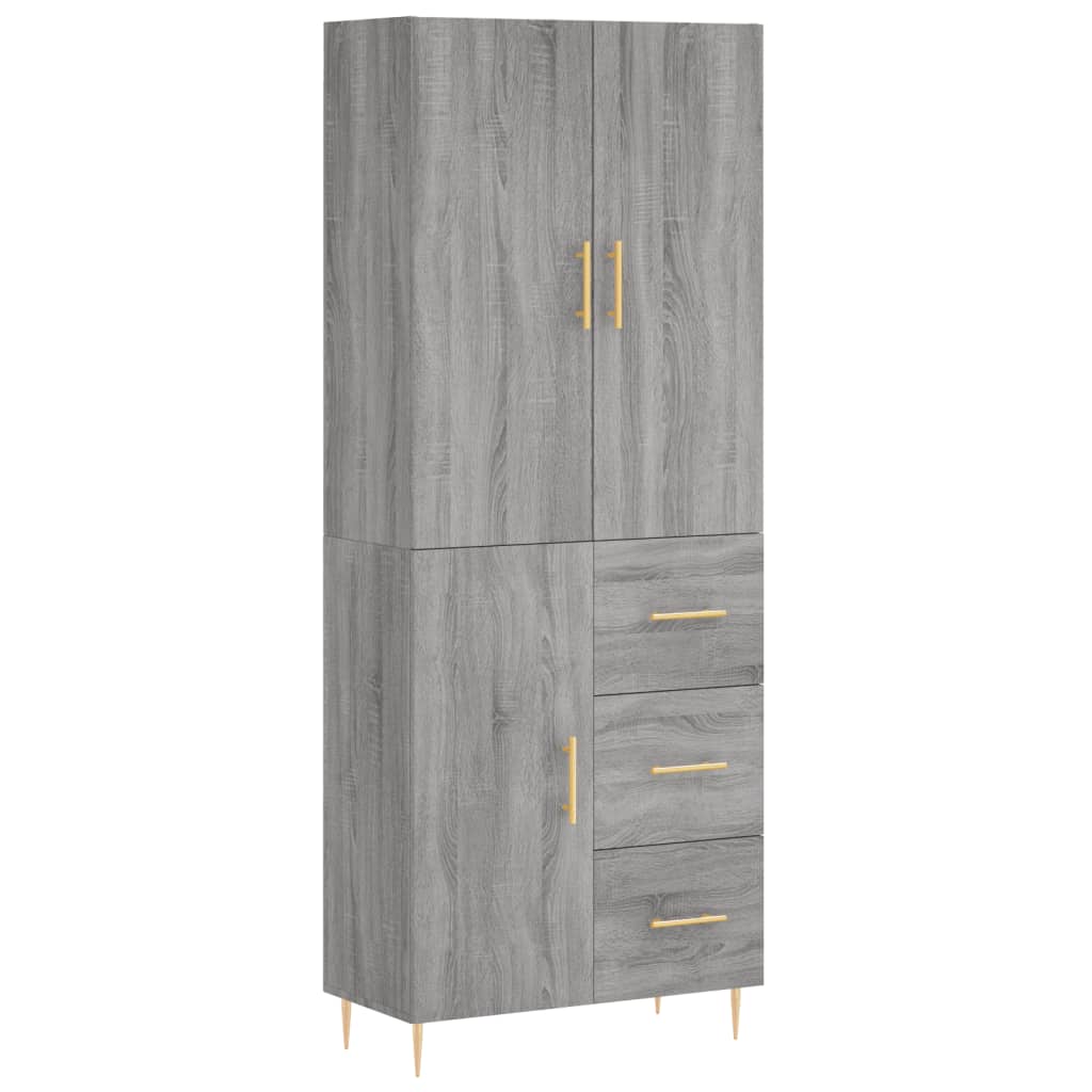 Credenza Grigio Sonoma 69,5x34x180 cm in Legno Multistrato - homemem39