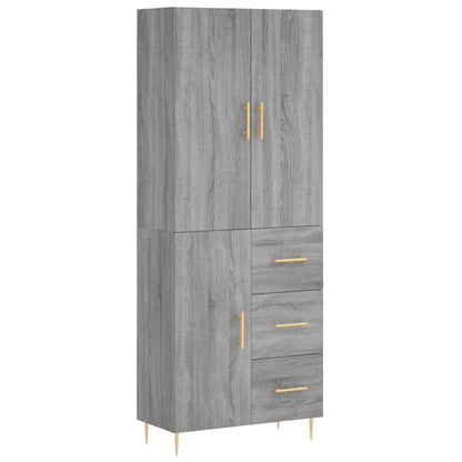 Credenza Grigio Sonoma 69,5x34x180 cm in Legno Multistrato - homemem39