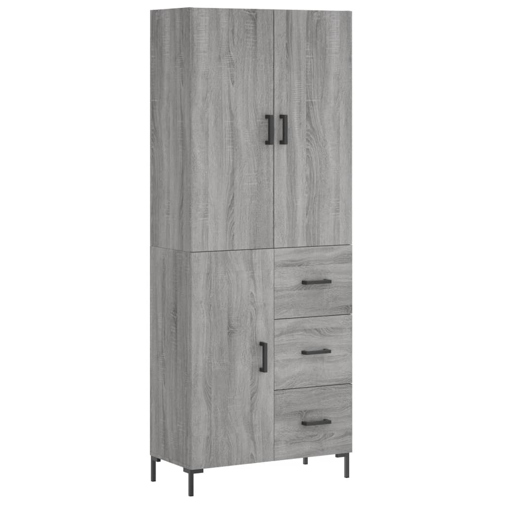 Credenza Grigio Sonoma 69,5x34x180 cm in Legno Multistrato - homemem39