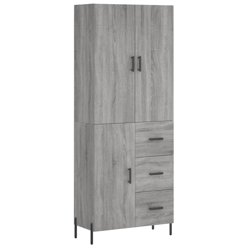 Credenza Grigio Sonoma 69,5x34x180 cm in Legno Multistrato - homemem39