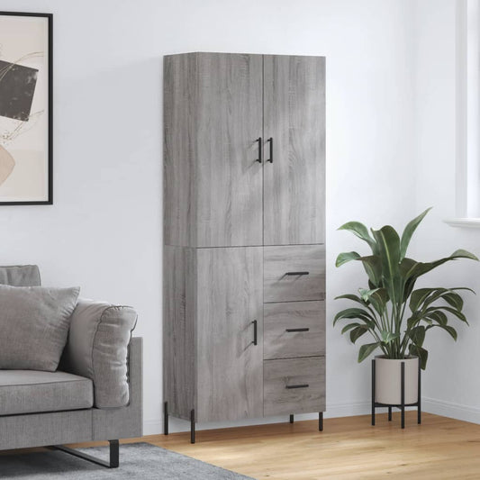 Credenza Grigio Sonoma 69,5x34x180 cm in Legno Multistrato - homemem39