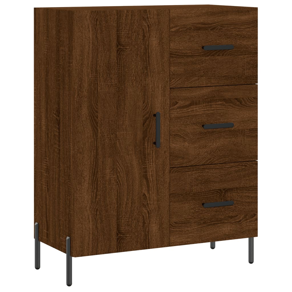 Credenza Rovere Marrone 69,5x34x180 cm in Legno Multistrato - homemem39