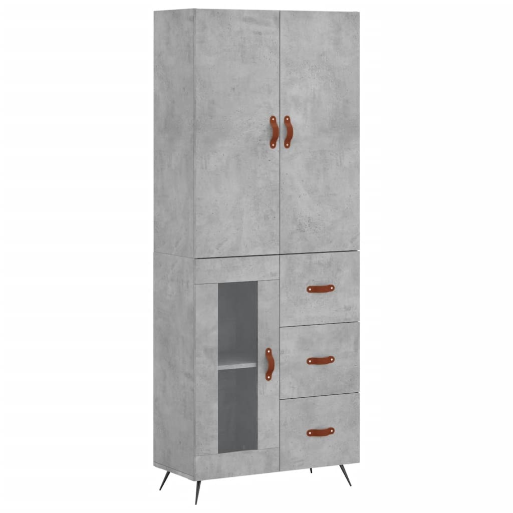 Credenza Grigio Cemento 69,5x34x180 cm in Legno Multistrato - homemem39