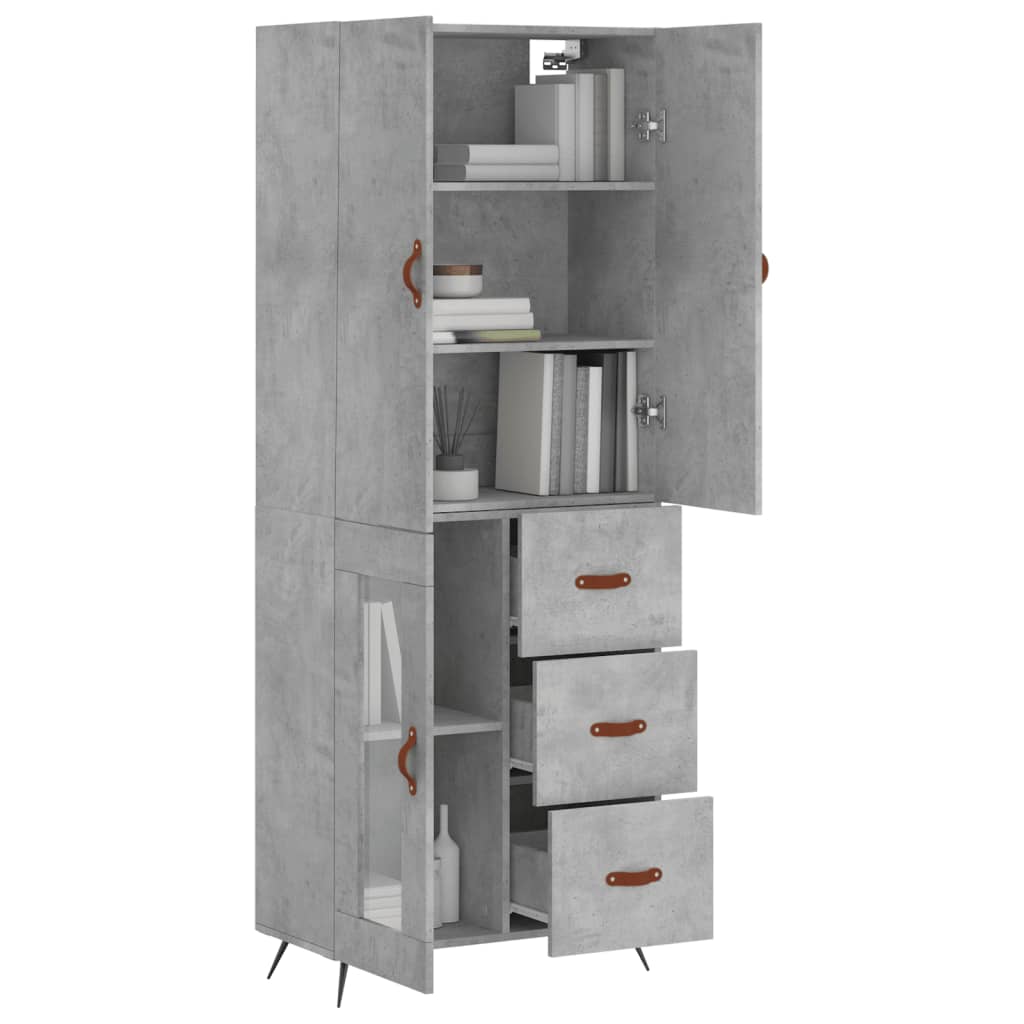 Credenza Grigio Cemento 69,5x34x180 cm in Legno Multistrato - homemem39