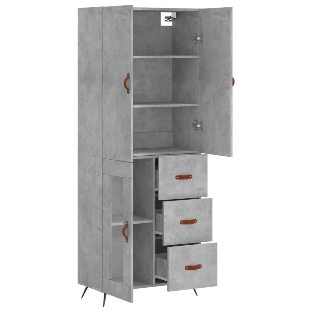 Credenza Grigio Cemento 69,5x34x180 cm in Legno Multistrato - homemem39