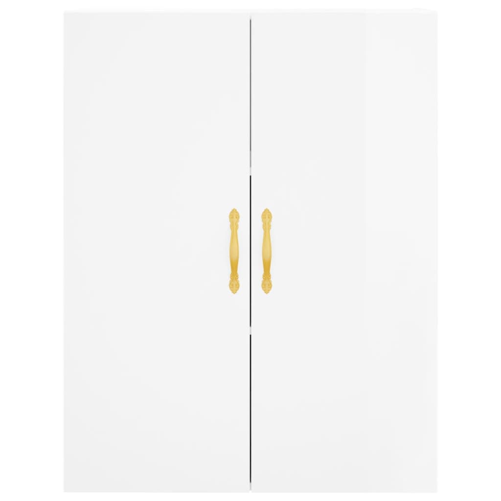 Credenza Bianco Lucido 69,5x34x180 cm in Legno Multistrato - homemem39